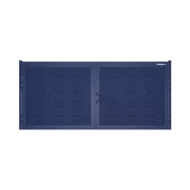 ДОРХАН Распашные ворота 2400х1900 цвета RAL 5005 (синий) с дизайном 'филенка' с автоматикой